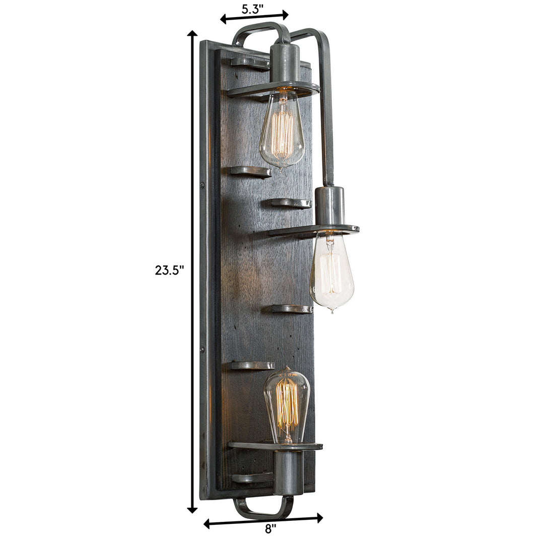 Varaluz Lofty 268W03SL Wall Sconce Light - Steel