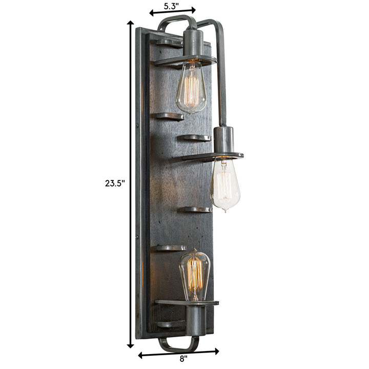 Varaluz Lofty 268W03SL Wall Sconce Light - Steel