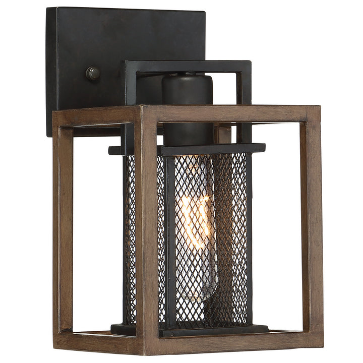 Varaluz Rio Lobo 285B01DOBL Wall Sconce Light - Dark Oak/Black