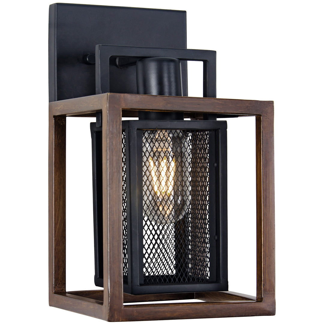 Varaluz Rio Lobo 285B01DOBL Wall Sconce Light - Dark Oak/Black