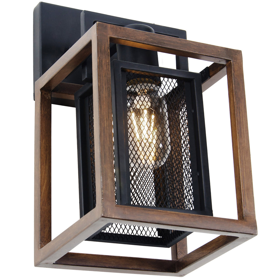 Varaluz Rio Lobo 285B01DOBL Wall Sconce Light - Dark Oak/Black