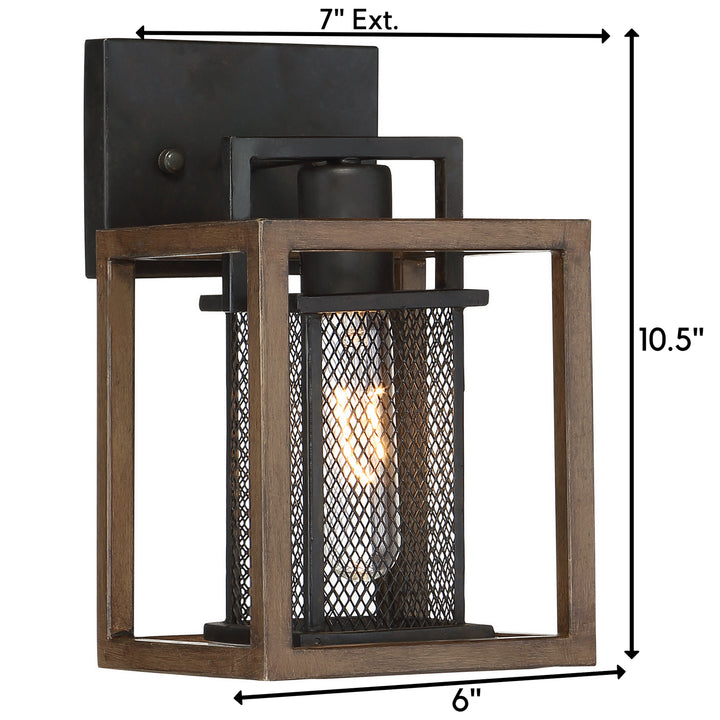 Varaluz Rio Lobo 285B01DOBL Wall Sconce Light - Dark Oak/Black