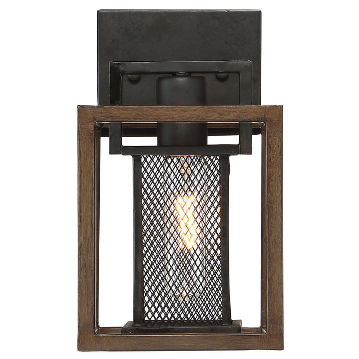 Varaluz Rio Lobo 285B01DOBL Wall Sconce Light - Dark Oak/Black