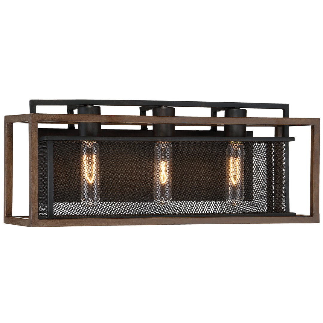 Varaluz Rio Lobo 285B03DOBL Bath Vanity Light 21 in. wide - Dark Oak/Black