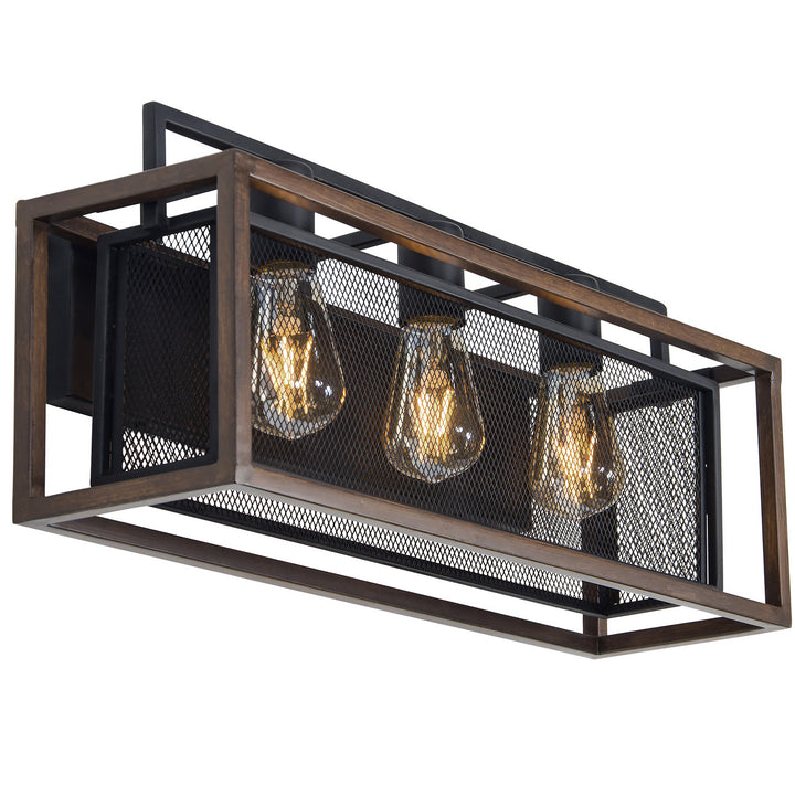 Varaluz Rio Lobo 285B03DOBL Bath Vanity Light 21 in. wide - Dark Oak/Black