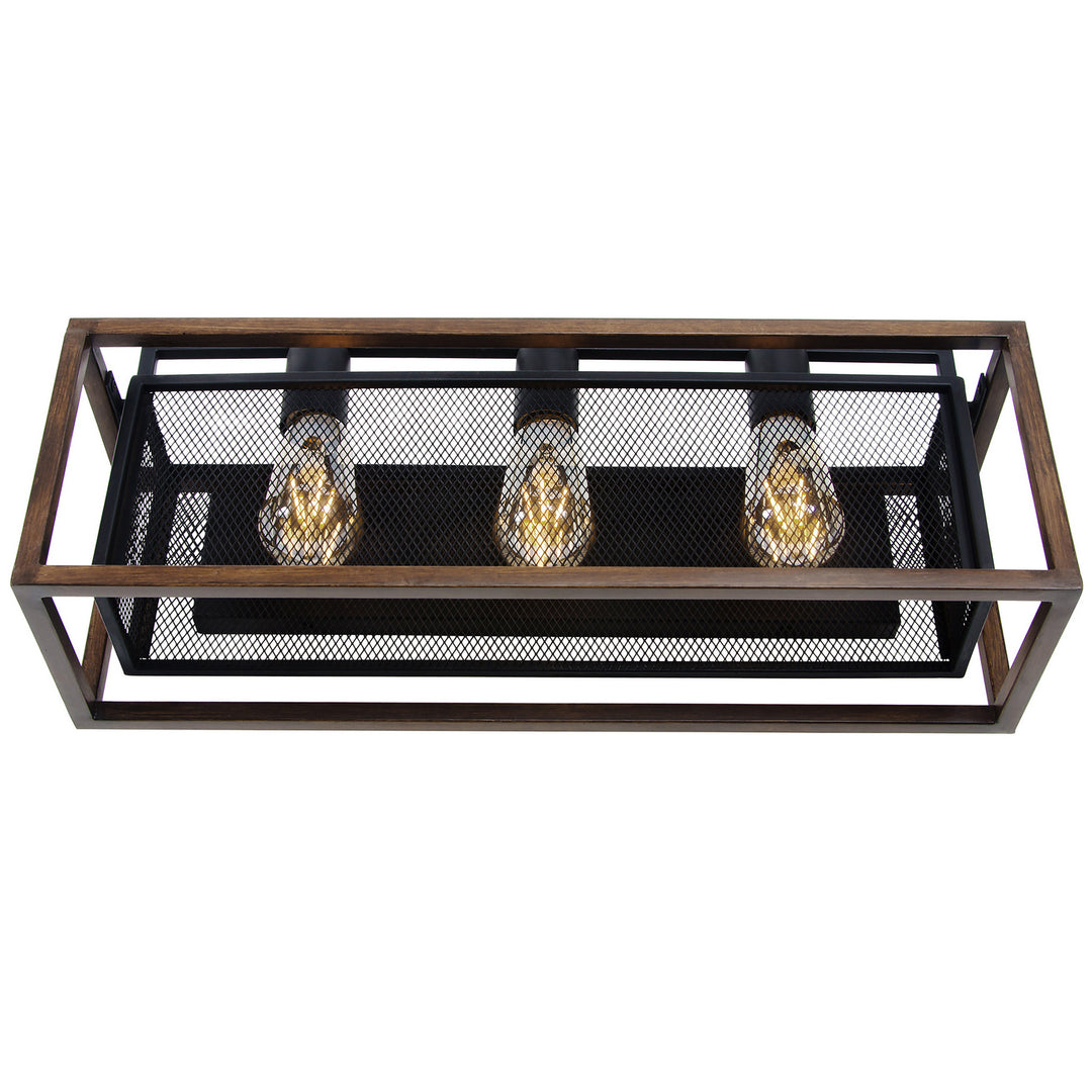 Varaluz Rio Lobo 285B03DOBL Bath Vanity Light 21 in. wide - Dark Oak/Black