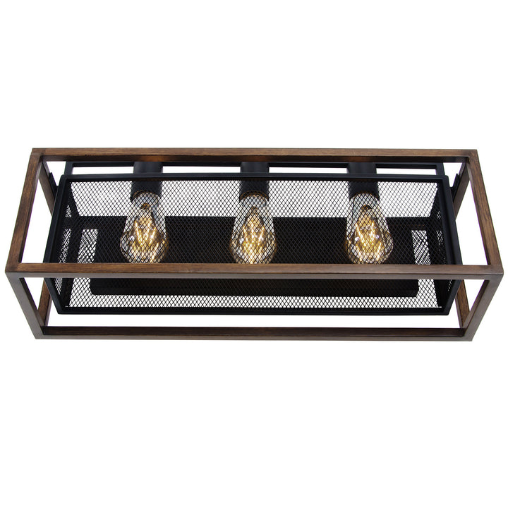 Varaluz Rio Lobo 285B03DOBL Bath Vanity Light 21 in. wide - Dark Oak/Black