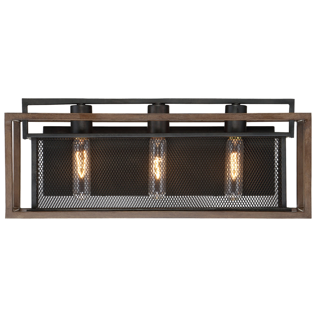 Varaluz Rio Lobo 285B03DOBL Bath Vanity Light 21 in. wide - Dark Oak/Black