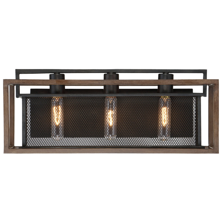 Varaluz Rio Lobo 285B03DOBL Bath Vanity Light 21 in. wide - Dark Oak/Black