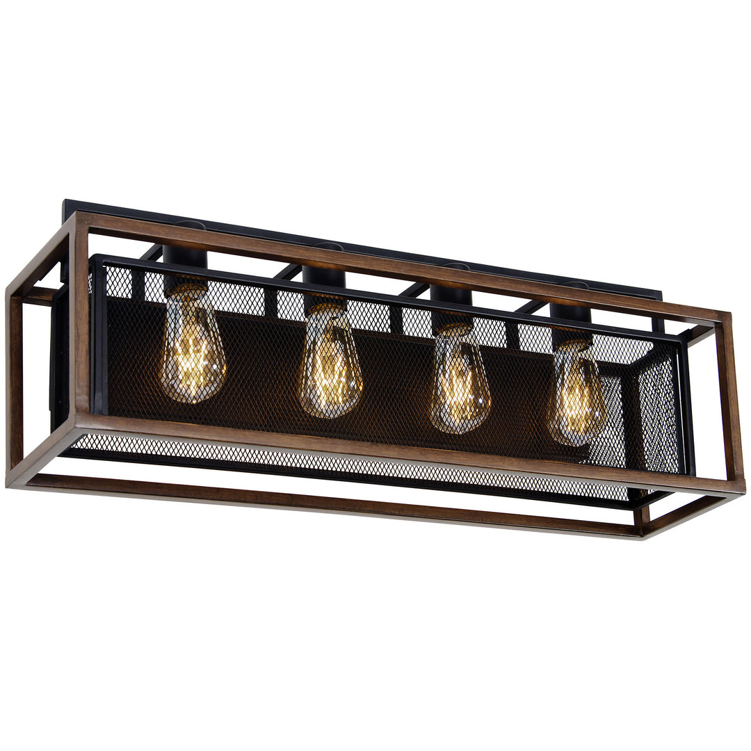 Varaluz Rio Lobo 285B04DOBL Bath Vanity Light 27 in. wide - Dark Oak/Black