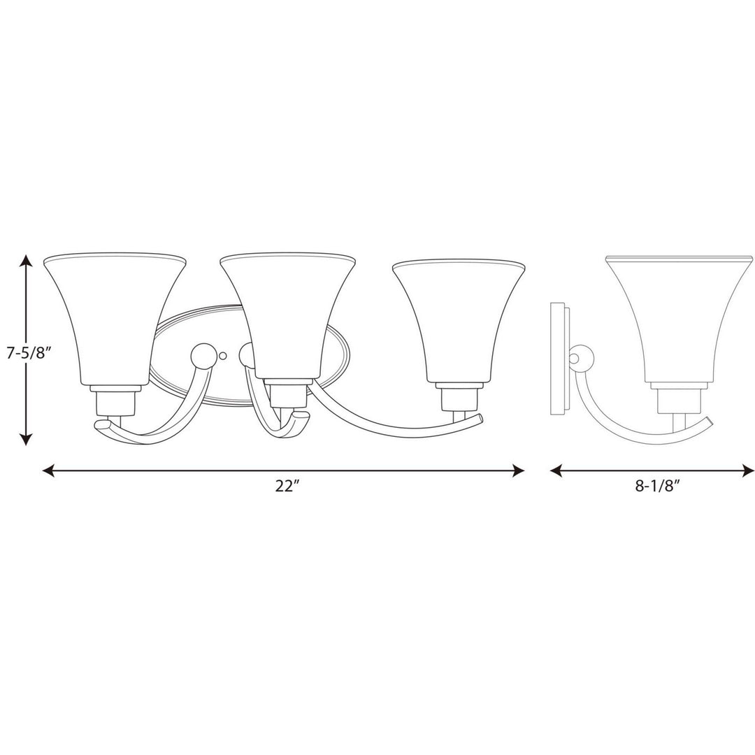 Progress Joy P2002-20W Bath Vanity Light 22 in. wide - Antique Bronze