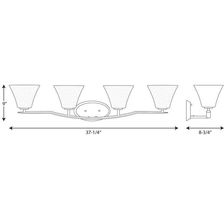 Progress Bravo P2007-20W Bath Vanity Light 38 in. wide - Antique Bronze