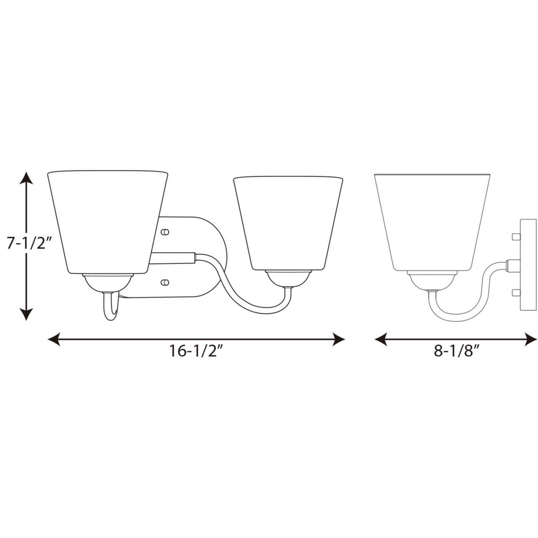 Progress Arden P2128-09 Bath Vanity Light 17 in. wide - Brushed Nickel