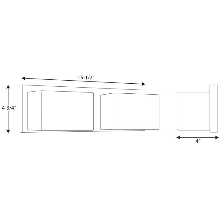Progress Ace Led P2143-1530K9 Bath Vanity Light 16 in. wide - Polished Chrome