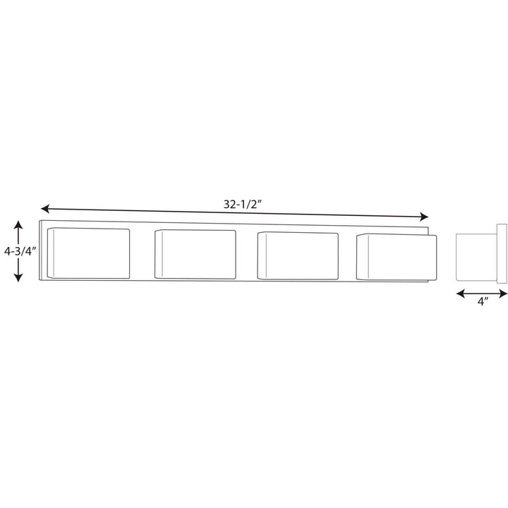 Progress Ace Led P2145-1530K9 Bath Vanity Light 33 in. wide - Polished Chrome