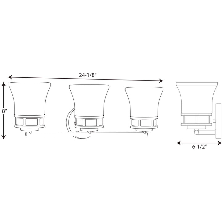 Progress Cascadia P2148-15 Bath Vanity Light 25 in. wide - Polished Chrome