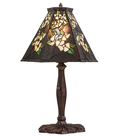 Meyda Tiffany Lighting 81619 Oriental Peony One Light Accent Lamp Lamp Bronze / Dark