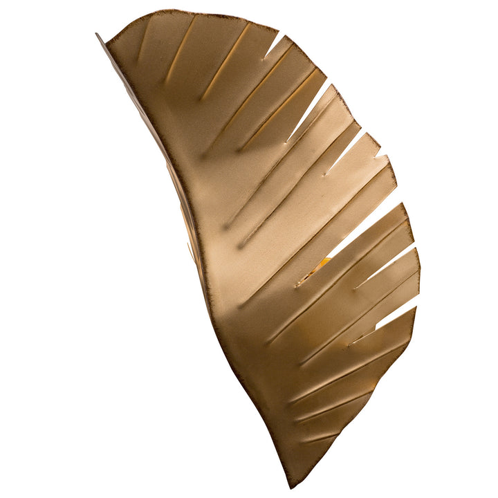 Varaluz Banana Leaf 901K02GO Wall Sconce Light - Gold/Dark Edging