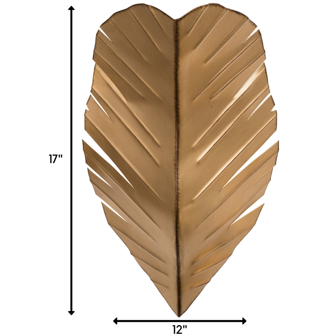 Varaluz Banana Leaf 901K02GO Wall Sconce Light - Gold/Dark Edging