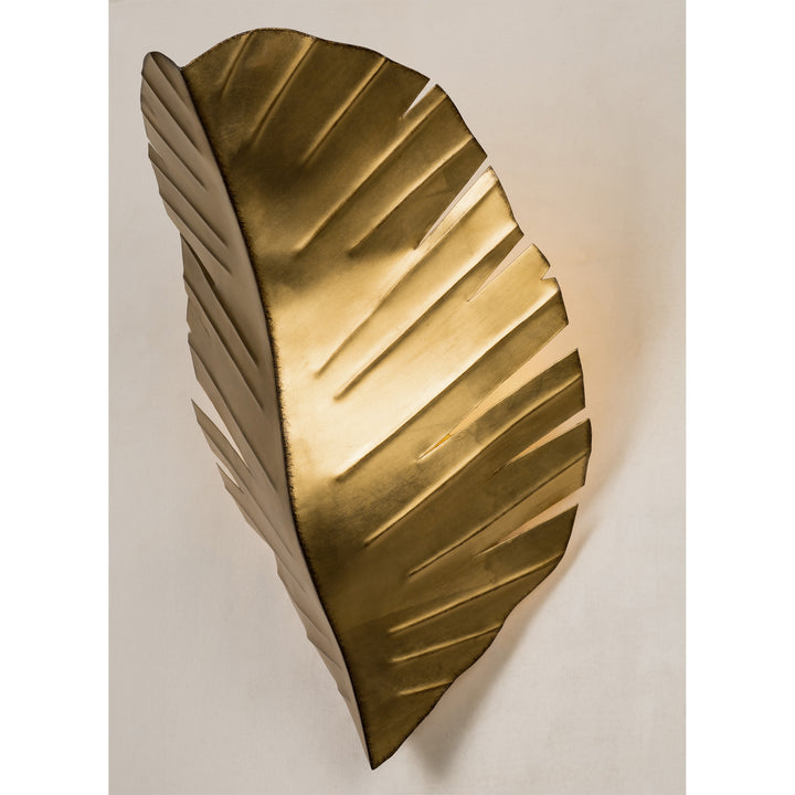 Varaluz Banana Leaf 901K02GO Wall Sconce Light - Gold/Dark Edging