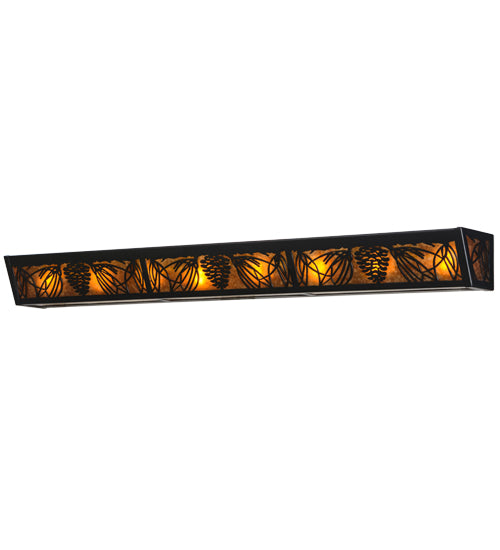 Meyda Tiffany Mountain Pine 81694 Bath Vanity Light 6 in. wide - Black/Amber Mica