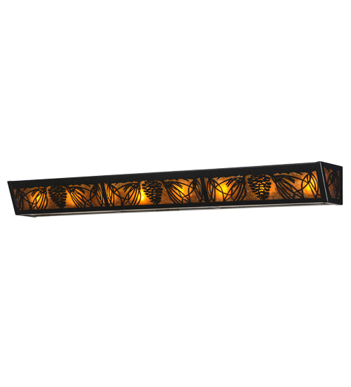 Meyda Tiffany Mountain Pine 81694 Bath Vanity Light 6 in. wide - Black/Amber Mica