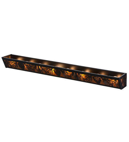 Meyda Tiffany Mountain Pine 81694 Bath Vanity Light 6 in. wide - Black/Amber Mica