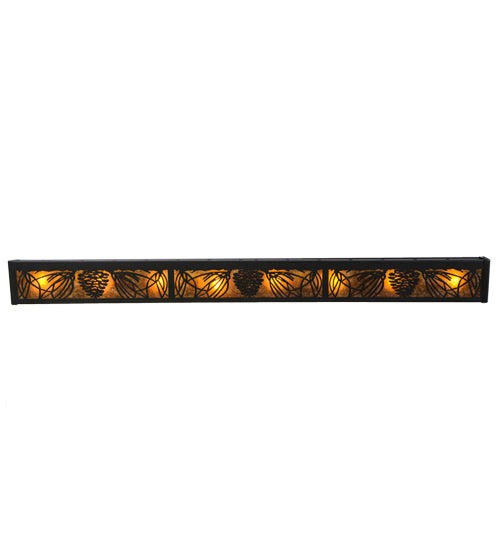 Meyda Tiffany Mountain Pine 81694 Bath Vanity Light 6 in. wide - Black/Amber Mica