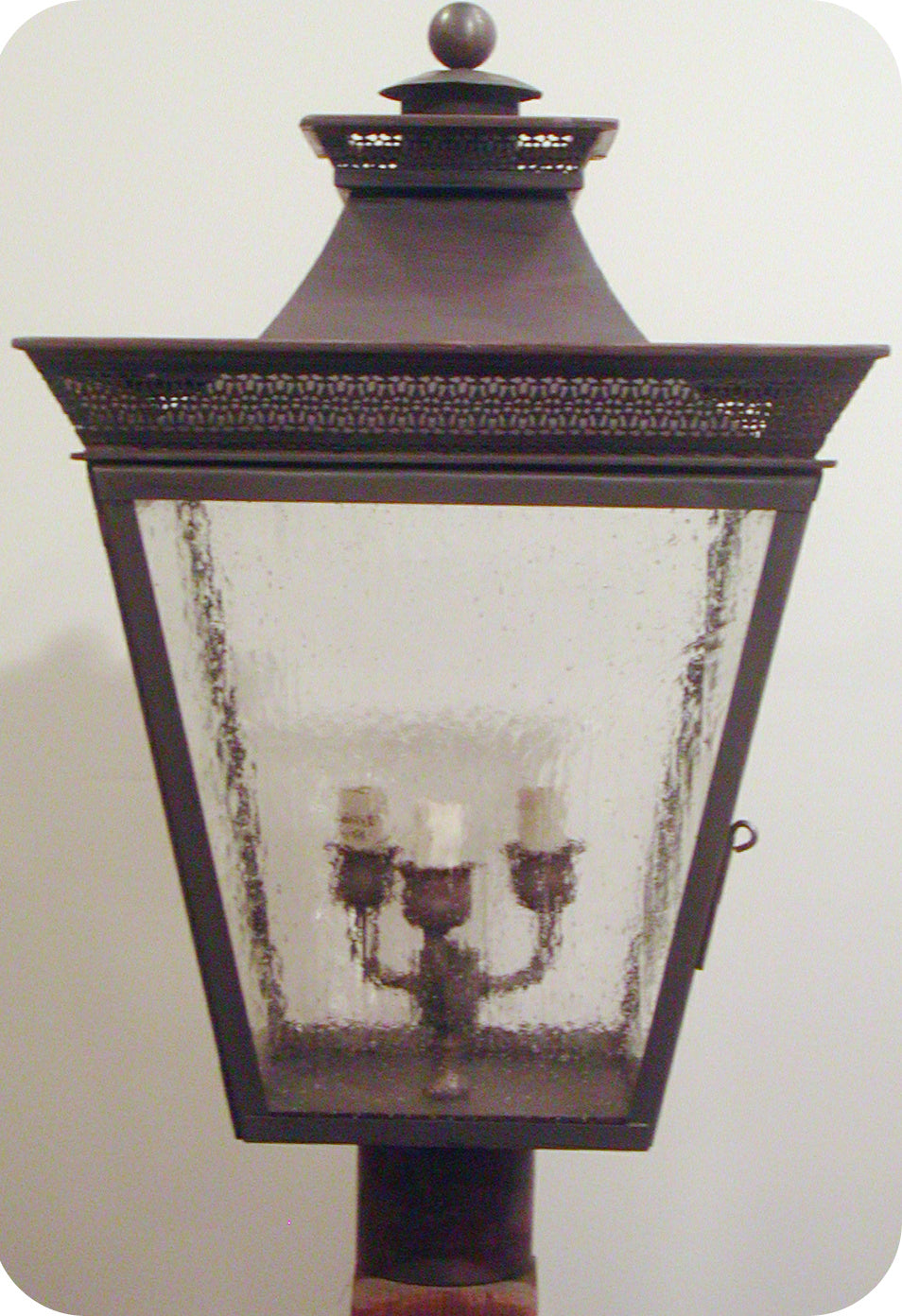 Genie House Lighting 42522DBS Bernard Three Light Post Mount Outdoor Brass