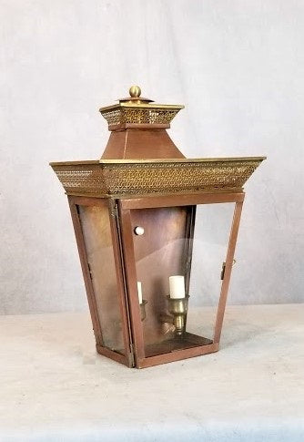 Genie House Lighting 4252PACC Bernard Two Light Pocket Outdoor Copper/Antique/Verde