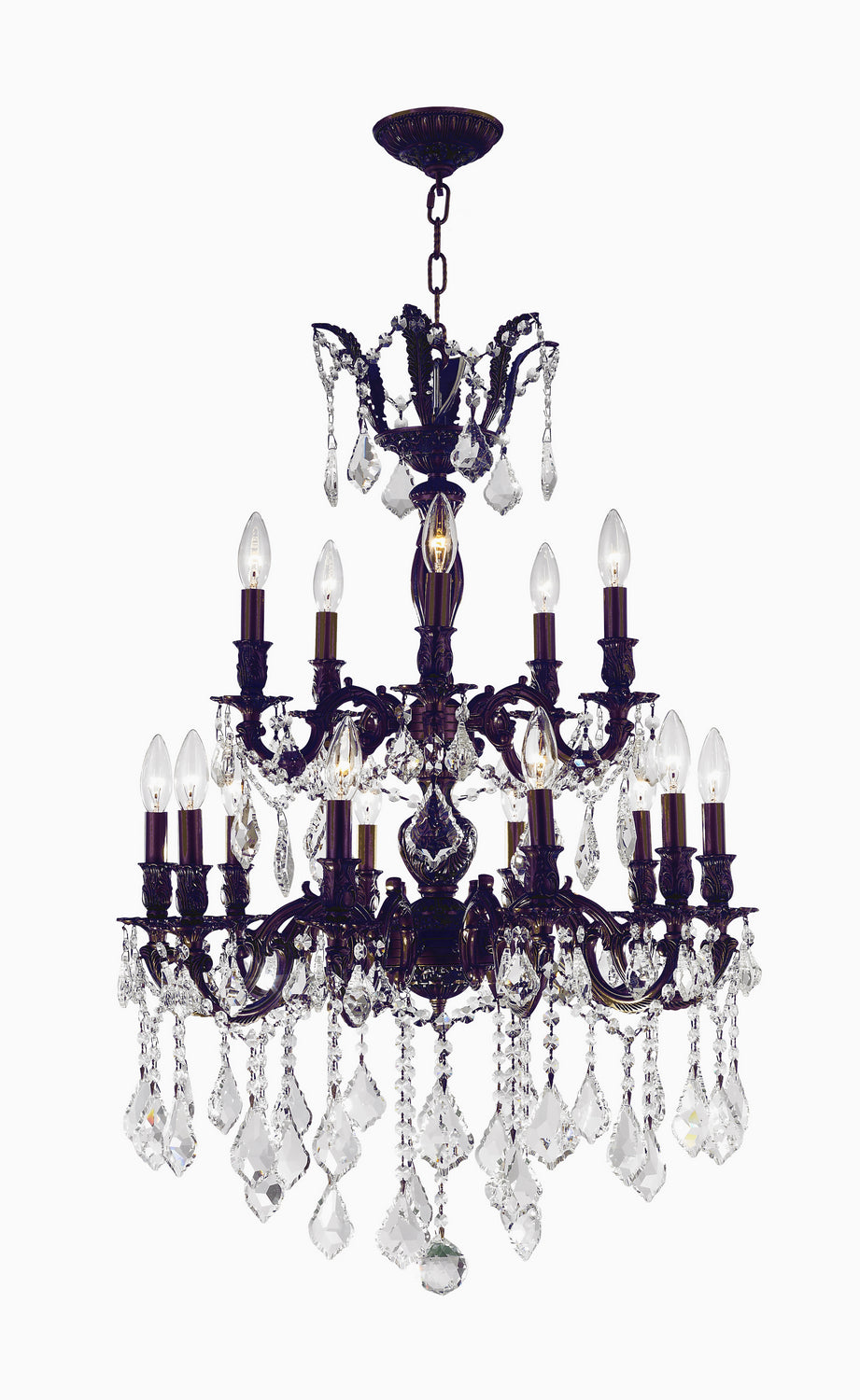 Worldwide Versailles W83347F24 Chandelier Light - Dark Bronze