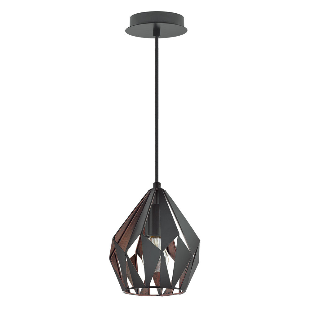 Eglo Carlton 3 202034A Pendant Light - Matte Black & Copper