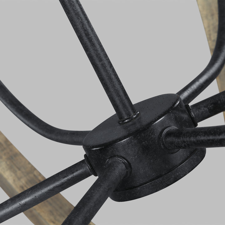 Visual Comfort Studio Allier F3186/6WOW/AF Chandelier Light - Weathered Oak Wood / Antique Forged Iron