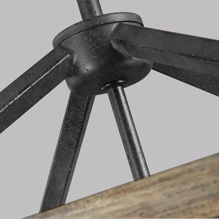 Visual Comfort Studio Gannet F3190/4WOW/AF Pendant Light - Weathered Oak Wood / Antique Forged Iron