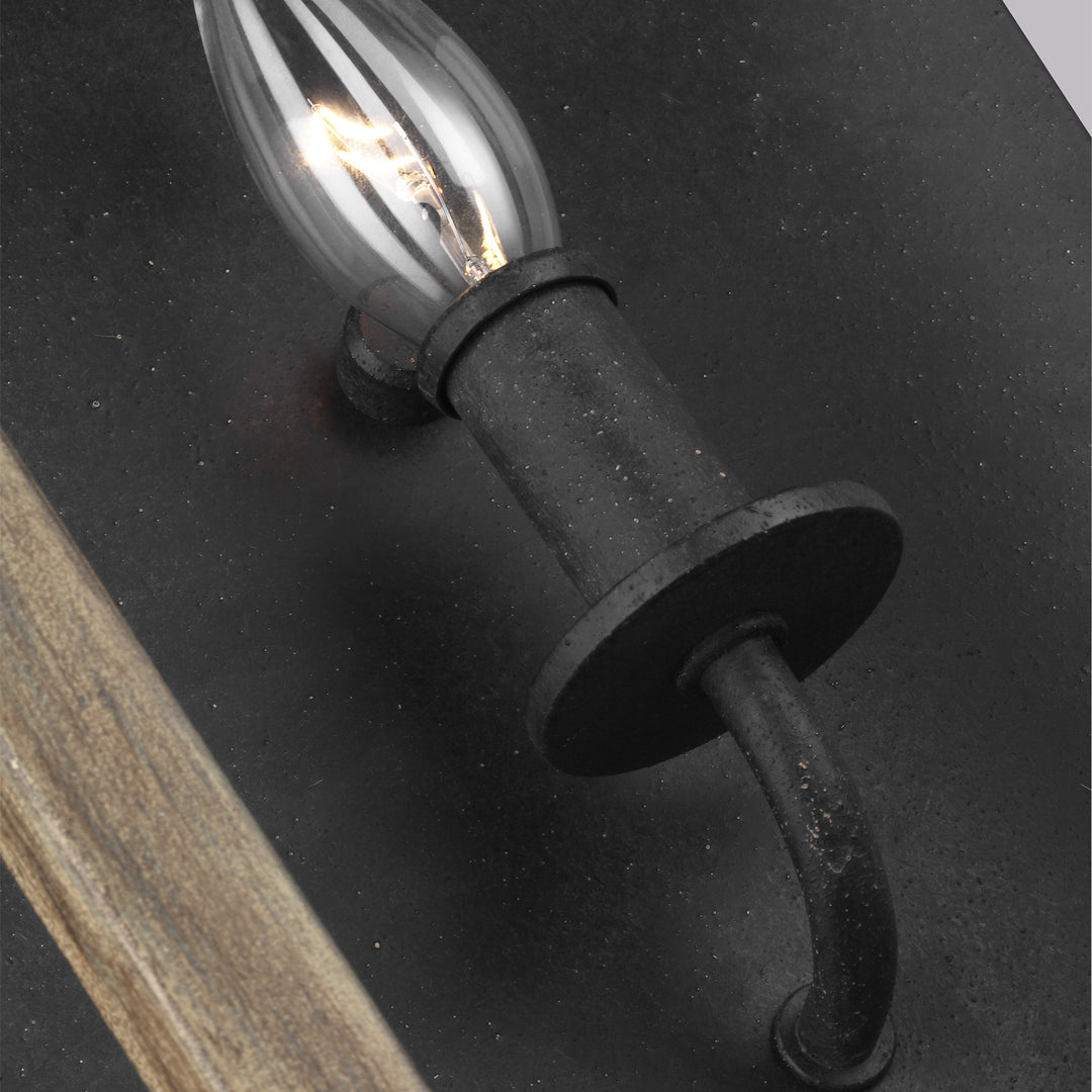 Visual Comfort Studio Gannet WB1877WOW/AF Wall Light - Weathered Oak Wood / Antique Forged Iron