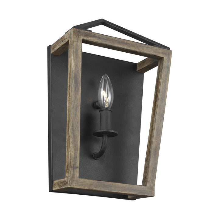 Visual Comfort Studio Gannet WB1877WOW/AF Wall Light - Weathered Oak Wood / Antique Forged Iron