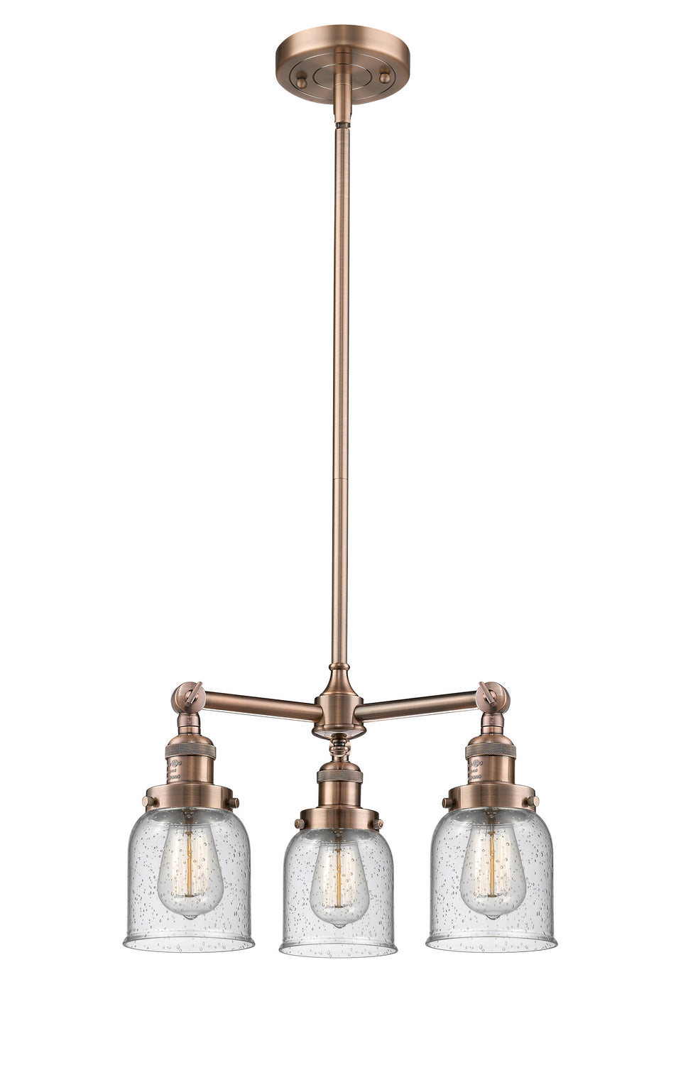 Innovations Franklin Restoration 207-AC-G54 Chandelier Light - Antique Copper