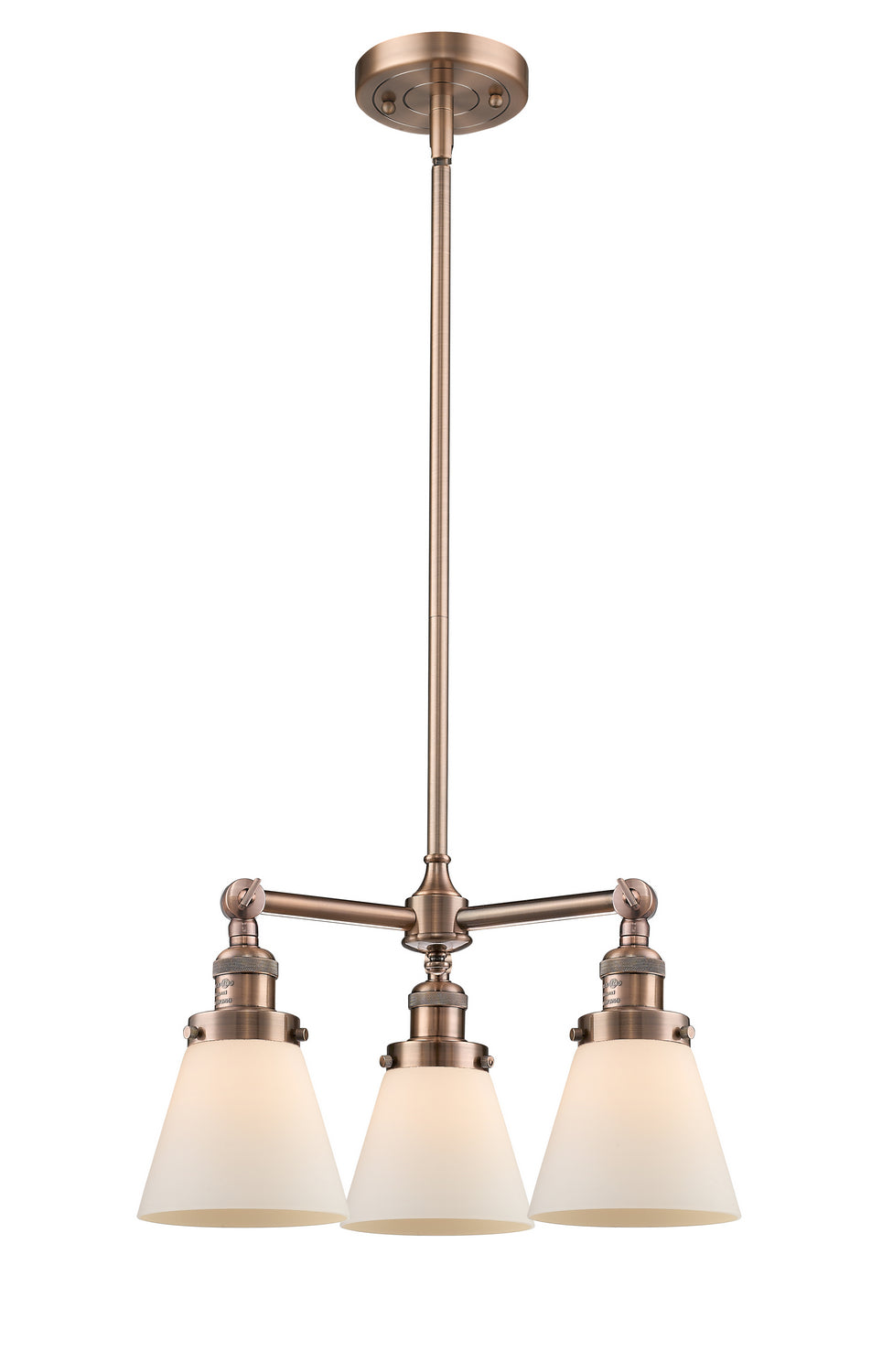 Innovations Franklin Restoration 207-AC-G61 Chandelier Light - Antique Copper