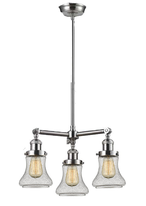 Innovations Franklin Restoration 207-SN-G194 Chandelier Light - Brushed Satin Nickel