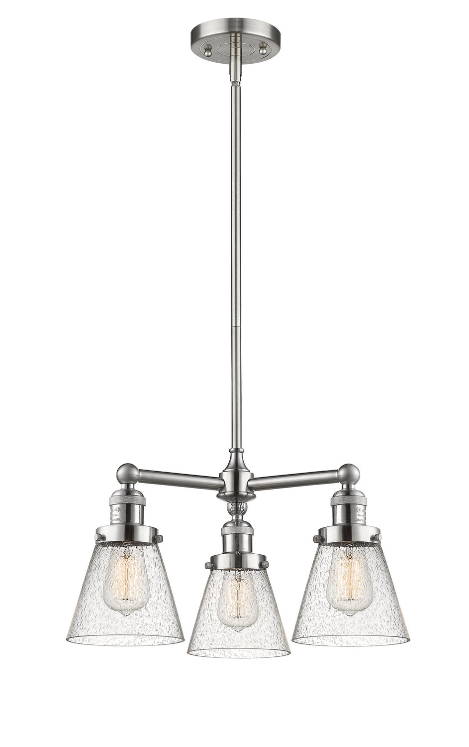Innovations Franklin Restoration 207-SN-G64 Chandelier Light - Brushed Satin Nickel