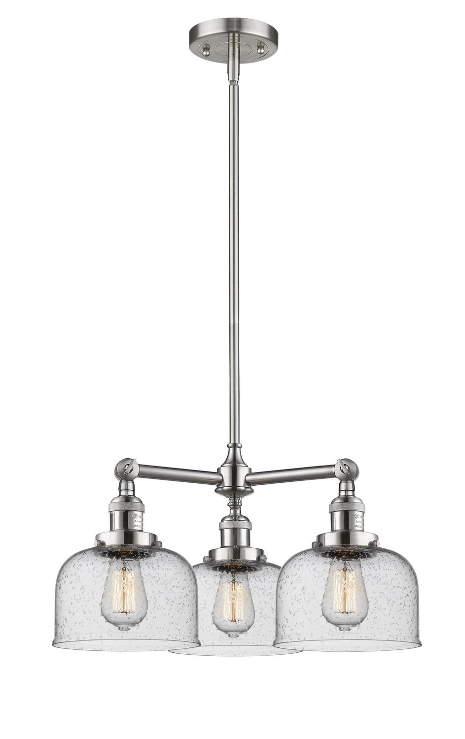 Innovations Franklin Restoration 207-SN-G74 Chandelier Light - Brushed Satin Nickel