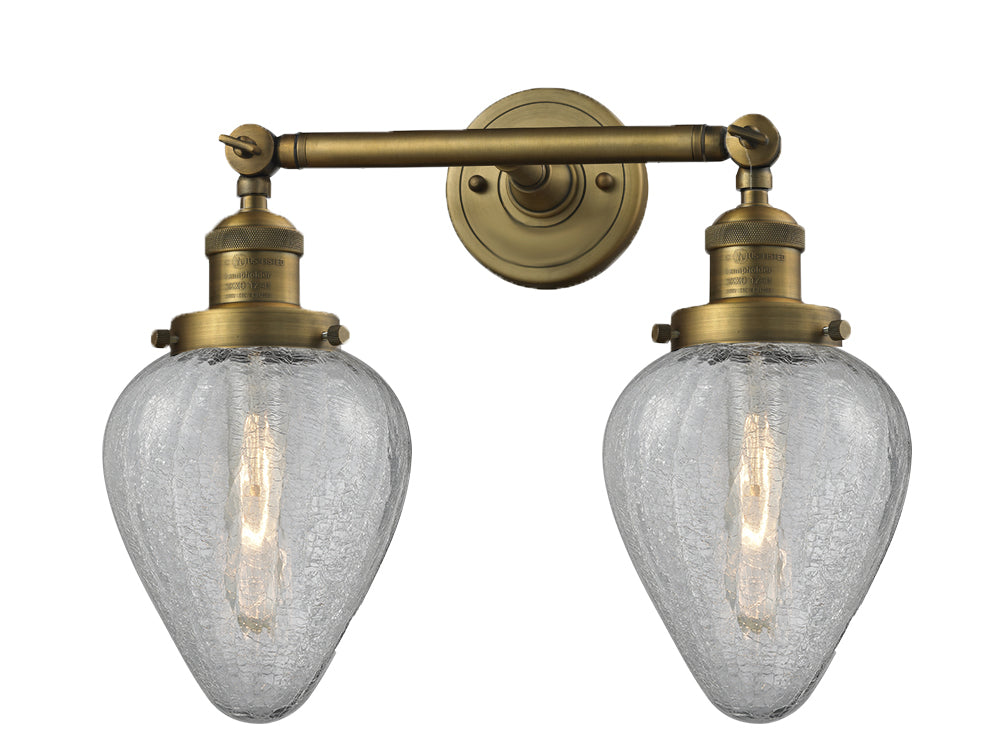Innovations Franklin Restoration 208-BB-G165 Bath Vanity Light 17 in. wide - Brushed Brass