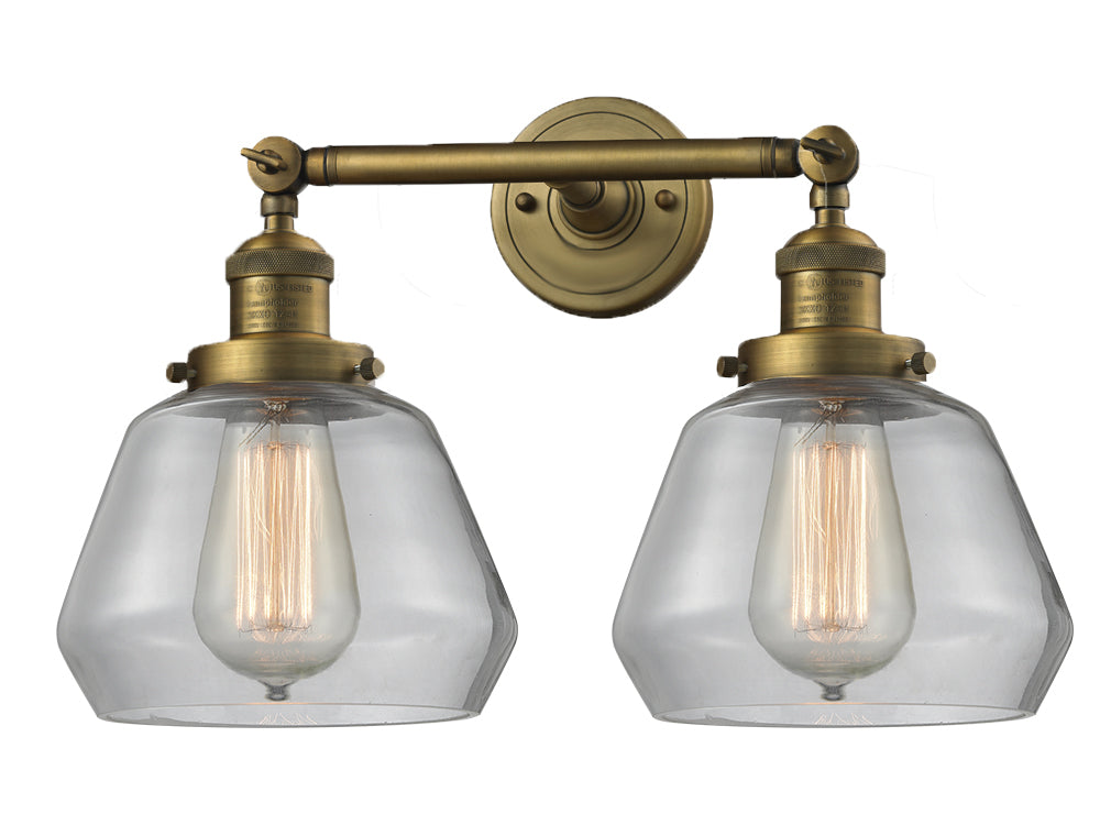 Innovations Franklin Restoration 208-BB-G172 Bath Vanity Light 17 in. wide - Brushed Brass