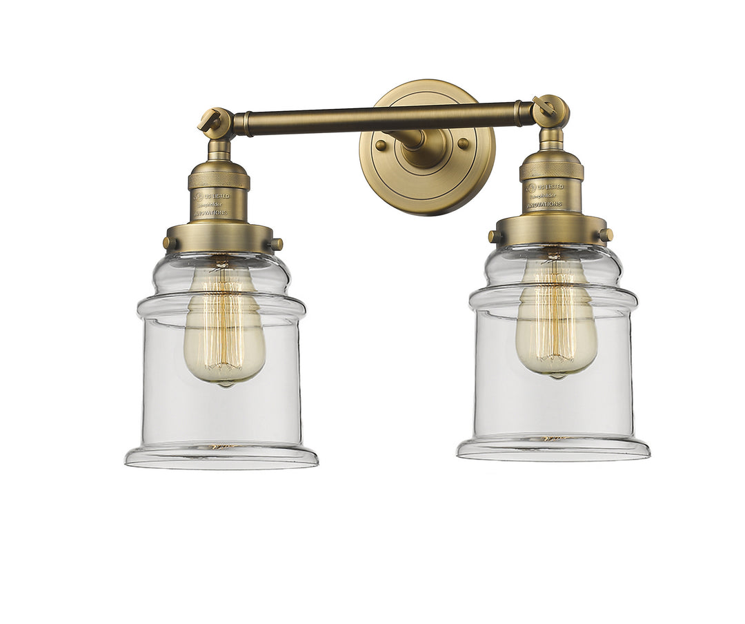 Innovations Franklin Restoration 208-BB-G182 Bath Vanity Light 17 in. wide - Brushed Brass