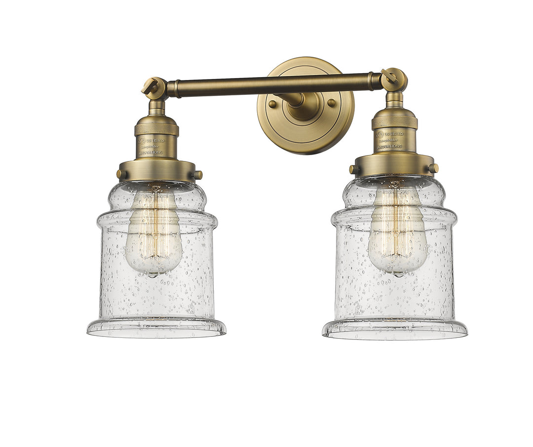 Innovations Franklin Restoration 208-BB-G184 Bath Vanity Light 17 in. wide - Brushed Brass