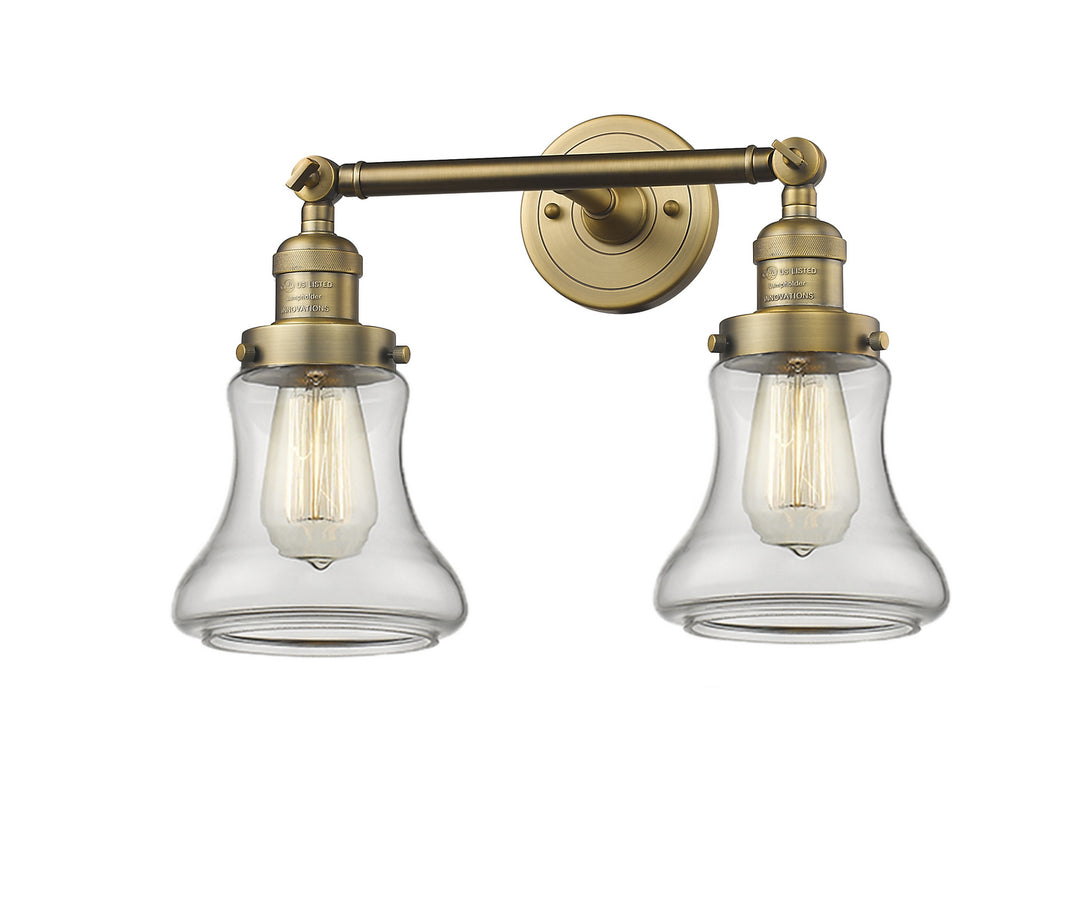 Innovations Franklin Restoration 208-BB-G192 Bath Vanity Light 17 in. wide - Brushed Brass