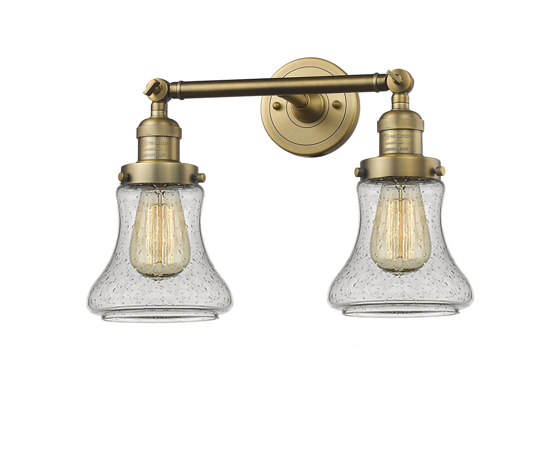 Innovations Franklin Restoration 208-BB-G194 Bath Vanity Light 17 in. wide - Brushed Brass