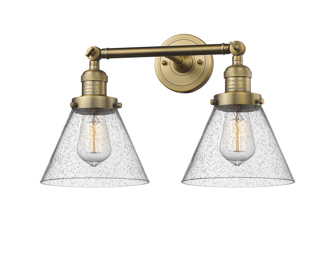 Innovations Franklin Restoration 208-BB-G44 Bath Vanity Light 18 in. wide - Brushed Brass