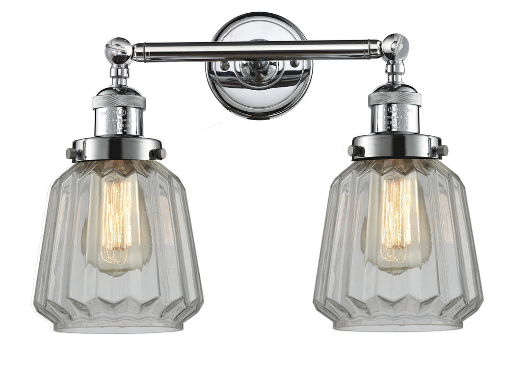 Innovations Franklin Restoration 208-PC-G142 Bath Vanity Light 16 in. wide - Polished Chrome