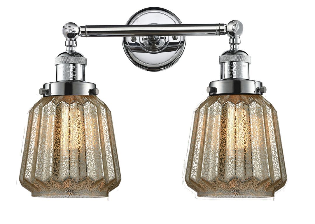 Innovations Franklin Restoration 208-PC-G146 Bath Vanity Light 16 in. wide - Polished Chrome